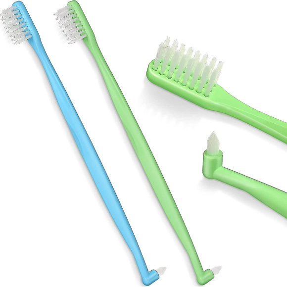 Lessic Tufted Toothbrush Braces Toothbrush Double Head V-trimmed Bristle Toothbrush Soft Trimmed Toothbrush Single Tufted Toothbrush For Braces Detail