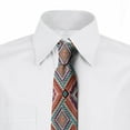 thumbnail image 2 of Tribal Necktie, Diagonal Ethno Pattern, Dress Tie, 3.7", Purple and Teal, by Ambesonne, 2 of 3