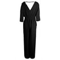 thumbnail image 4 of Women's Fashion Elegant Temperament Solid Color Waist V Neck Jumpsuit Women Tuxedo Suit plus Size Loose Jumpsuit for Women Cute New Years Eve Outfits plus Size Overalls for Body Suit Tops for Women, 4 of 4