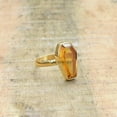 thumbnail image 2 of Natural Citrine Gemstone Unisex Ring, 18K Gold Over 925 Sterling Silver Jewelry, Statement Ring, Engagement Ring, Birthday Gifts, November Birthstone Ring (citrine-yellow gold, Size 7), 2 of 3