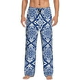 thumbnail image 2 of Lsque Stylized Flowers Vintage Boho Print Men's Pajama Pants, Lounge Pant - Comfortable Home Wear,Elastic Waistband, Stylish Design-X-Large, 2 of 9