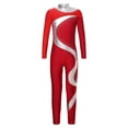 thumbnail image 1 of vastwit Gymnastics Leotards for Girls Metallic Color Block Sports Dance Full Body Unitard Jumpsuit One Piece Red&Burgundy 6, 1 of 5
