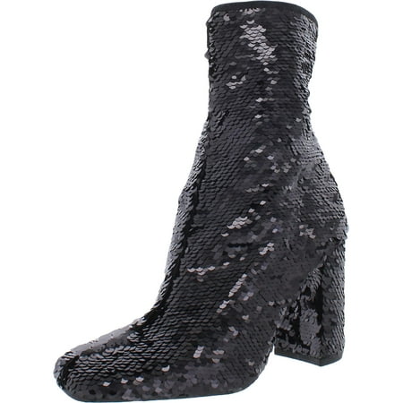 

Steve Madden Womens Lynden Sequined Square Toe Mid-Calf Boots