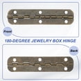 thumbnail image 3 of Uxcell Small Piano Hinge Mini Jewelry Box Hinges with Screw for Jewellery Wooden Box Bronze Tone, 3 of 7