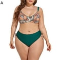 thumbnail image 1 of ENJOYW 2Pcs/Set Women Bikini Fashion Print Adjustable Plus Size Sling Vintage Pattern Split Swimsuit for VacationNylon, 1 of 7