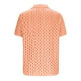 thumbnail image 6 of VBTAPA Mens Short Sleeve Button Down Shirts Relaxed Fit Casual Dress Shirt Hollow Out Summer Beach Shirts Lightning Sales Orange XXL, 6 of 7