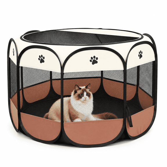 Portable Pet Playpen, Puppy/Cat Playpen Foldable Pet Exercise Pen Tents Dog Kennel for Indoor Outdoor