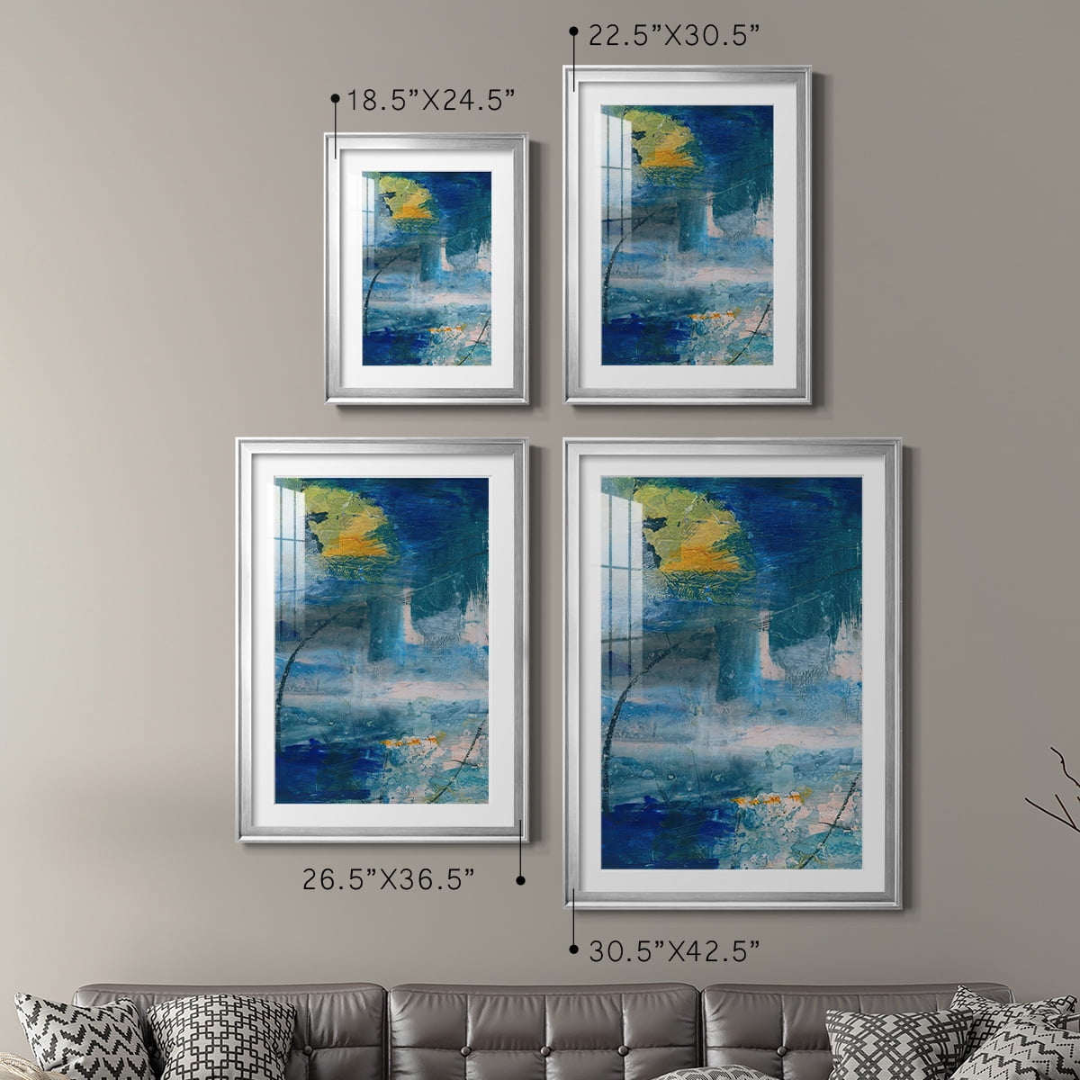Wexford Home Spring Winds I Premium Framed Print, 22.5" x 30.5" - Ready to Hang, Silver (Set of 2)