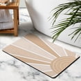 thumbnail image 4 of Non-Slip Retro Sun Boho Bath Mat - Colorful Half Circle, Soft Water Absorbent Fiber for Quick Drying, Cute Semi Round Rainbow Rug for Shower Room, Adds Charm to Your Bathroom, 20x32 inch, 4 of 5