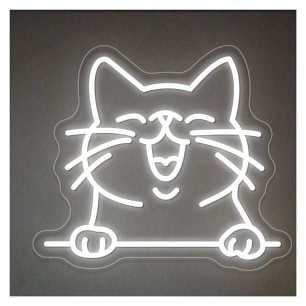 Letrero De Neón LED Con Forma Gato, Ideal Para Decorar La Pared Tu Habitación, El Hogar, Tiendas Mascotas, Salas Juegos, Bares 45cm
