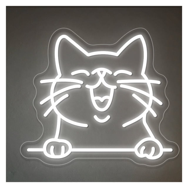 Letrero De Neón LED Con Forma Gato, Ideal Para Decorar La Pared Tu Habitación, El Hogar, Tiendas Mascotas, Salas Juegos, Bares 45cm