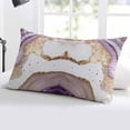 thumbnail image 5 of Marble Purple Throw Pillow Cover,Abstract Luxury Golden Watercolor Art Rectangle Decorative Pillow Case Protector Soft Cushion Cover Lumbar Pillowcase for Couch Sofa Bedroom Car Chair Decor 20x30 In, 5 of 8