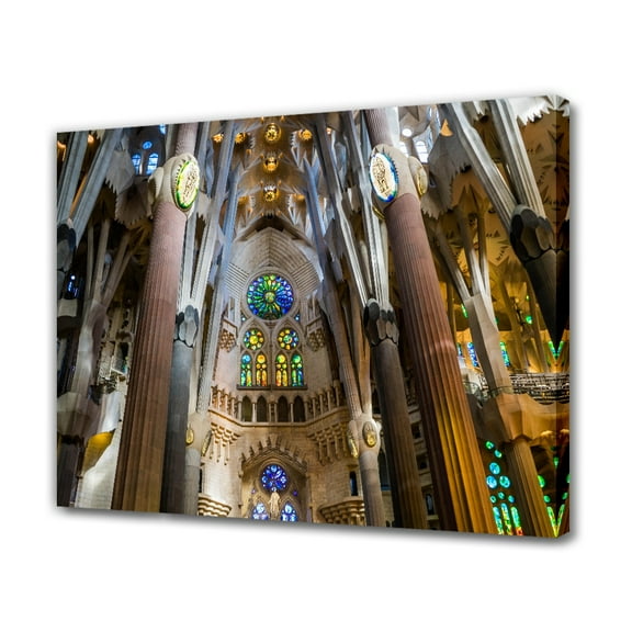Barcelona Sagrada Familia Canvas Poster Bedroom Decor Sports Landscape Office Room Decor Gift,Frame-style,08x12inch(20x30cm)