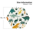 thumbnail image 2 of Honeii Dinosaurs and Tropical Leaves print Leather Coaster Set of 4, ideal for safeguarding your furniture from drinks spills and effortless cleanup-Hexagon, 2 of 6