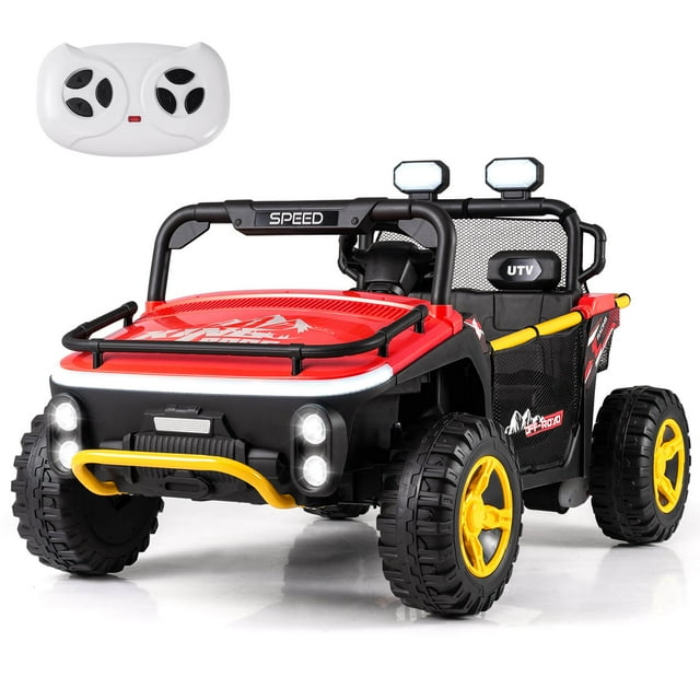 Costway 24V Ride on Toy for Big Kids 2 Seater Ride on UTV Truck Car with Remote Control Red