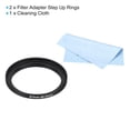 thumbnail image 3 of Uxcell 37mm-40.5mm Step Up Ring with Cleaning Cloth, 2 Pack Camera Lens Filter Adapter Ring, Black, 3 of 6