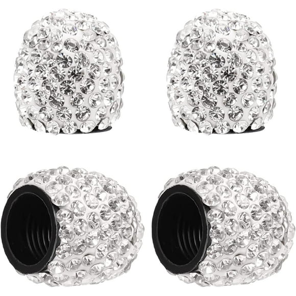 SAVITA 4pcs Tire Valve Stem Caps, Bling Valve Stem Covers, Glitter Fake Diamond Air Caps Airproof Seal for Cars SUV
