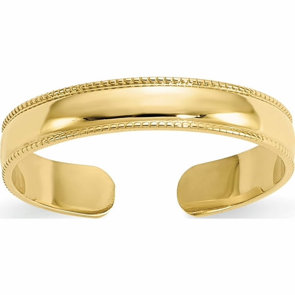 10K Yellow Gold Mill Grain Adjustable Toe Ring Made In Peru 10d3075