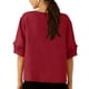 thumbnail image 5 of Camisetas de Manga Larga de Verano para las Mujeres Color Sólido Cuello Redondo Regular, Camisetas de Manga Corta de Verano para las Mujeres, 5 of 7
