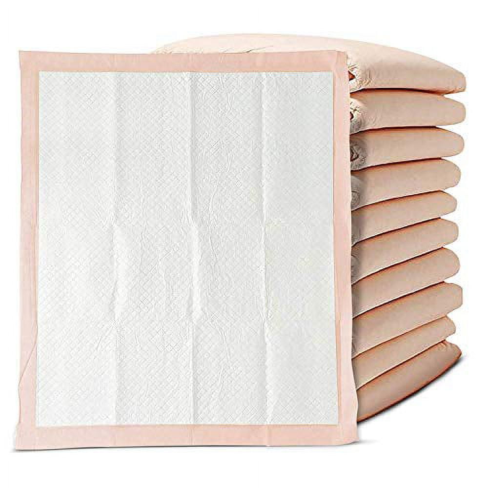 Premium Disposable Chucks Underpads 25 Pack, 30" x 36" - Highly Absorbent Bed Pads for Incontinence and Senior Care - Peach Color - Leak Proof Protection