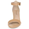 thumbnail image 6 of BLISSFUL STEP Women's Shoes Kitten Heel Ankle Strap Open Toe Sandals Nude 8.5, 6 of 7