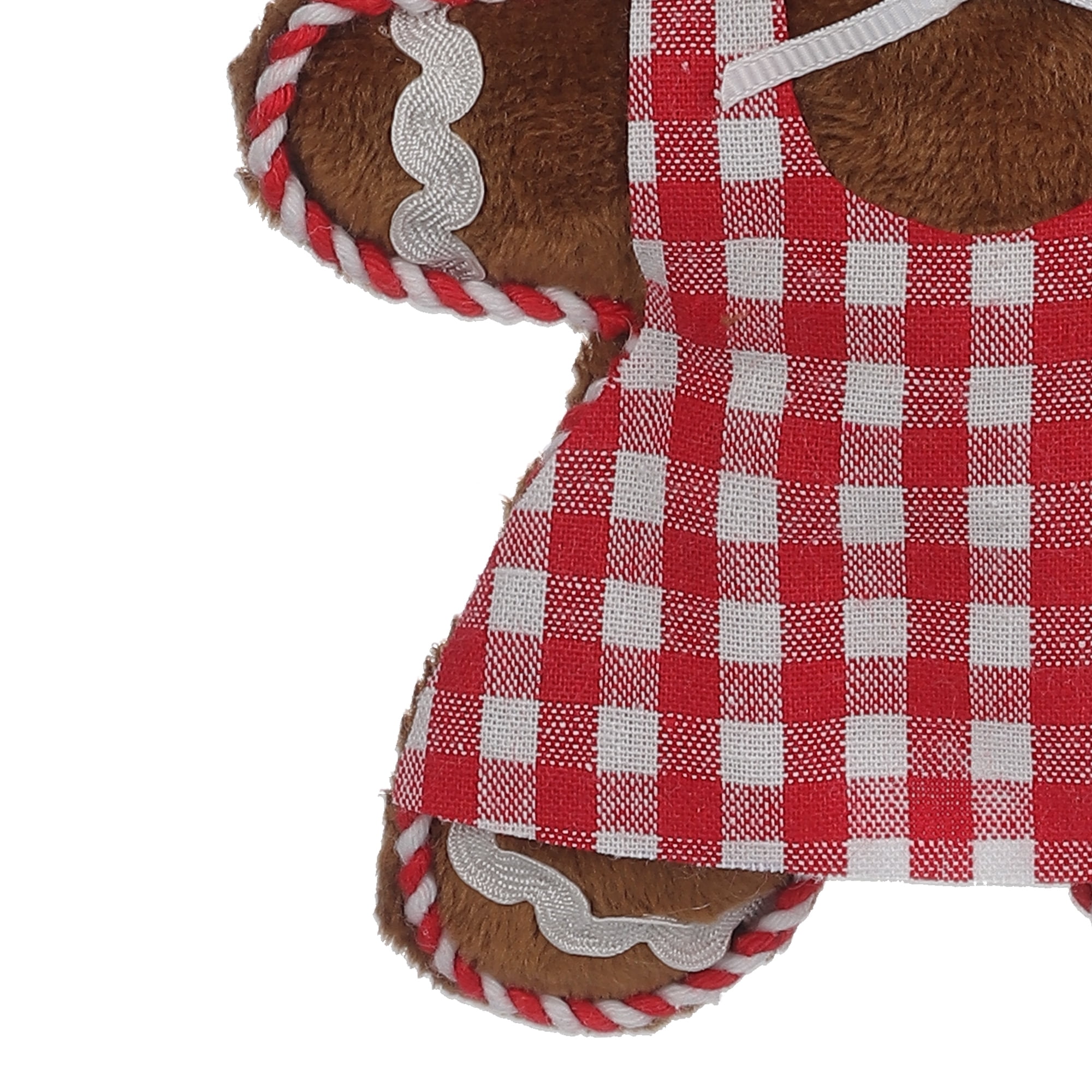 Holiday Time Fabric Gingerbread Ornament, 5.75 inches, Brown