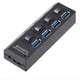 thumbnail image 3 of Concentrador USB 3.0 de 4 Puertos, Divisor USB, Concentrador USB 3.0 Multipuerto, Adaptador de Corriente con Interruptor Individual para PC., 3 of 5
