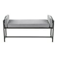 thumbnail image 4 of LumiSource Black Metal, Grey Wood, Light Grey Fabric Kari Bench, 4 of 4
