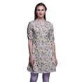 thumbnail image 1 of Bimba Women Straight Kurta Mandarin Collar Printed Dress Short Kurti Tops, 1 of 6