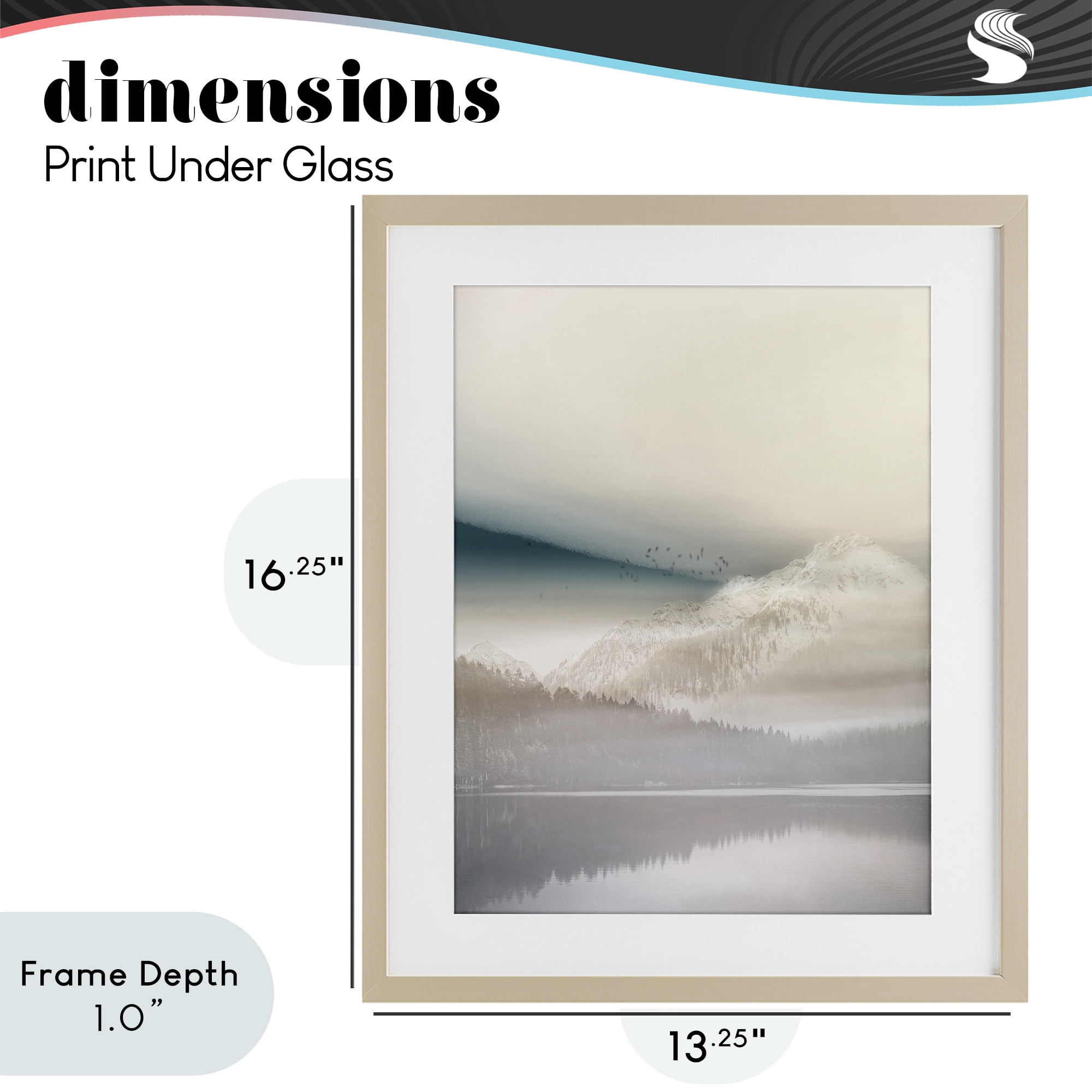 Stupell Industries Mountainous Vanilla Landscape Birch Framed Print Under Glass, design by Gemma Bardot