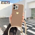 thumbnail image 1 of Funda de teléfono suave con cordón para collar cruzado de amor chapado para iPhone 14 13 12 Pro Max 11 MiNi XS XR X 8 7 Plus SE Tan Jianjun unisex, 1 of 2