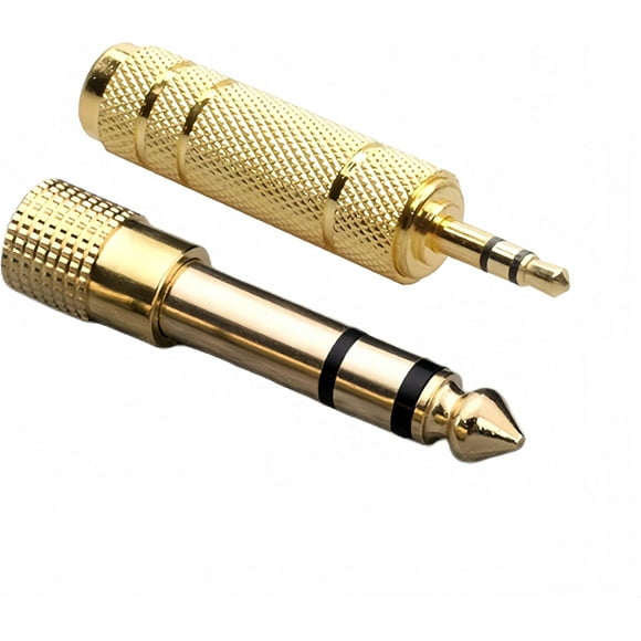 PinesC Headphone Adapter 6.35mm Male to 3.5mm Female Stereo Audio Adapter 3.5mm to 1/4 Adapter Headphone Jack Adapter for Guitar Amplifier, Headphone, 2 Pack