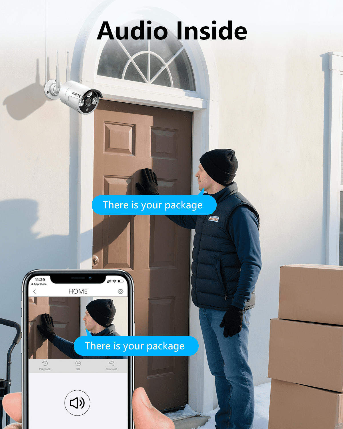 OOSSXX Dual Antennas Wireless Security Camera System, 8 Wireless Cameras for Outdoors with 3TB Hard Drive with AI Human Detected
