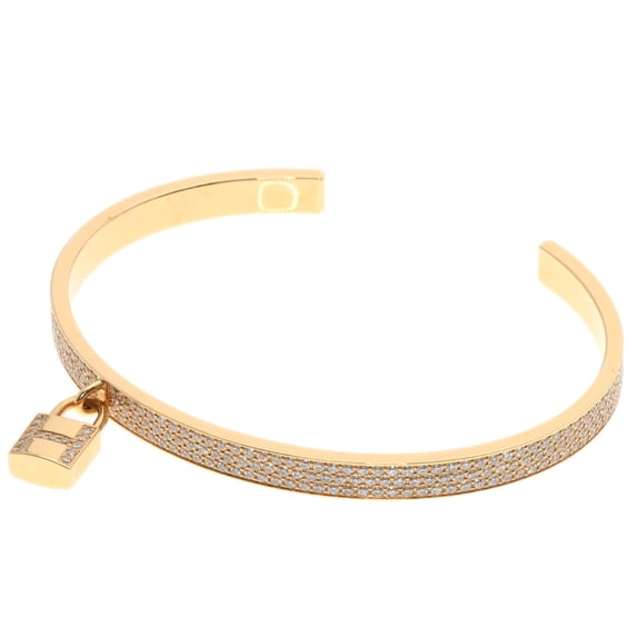 Pre-Owned Hermes Hermès Kelly Crochet Pavé Diamond Bracelet in 18K Pink Gold for Women