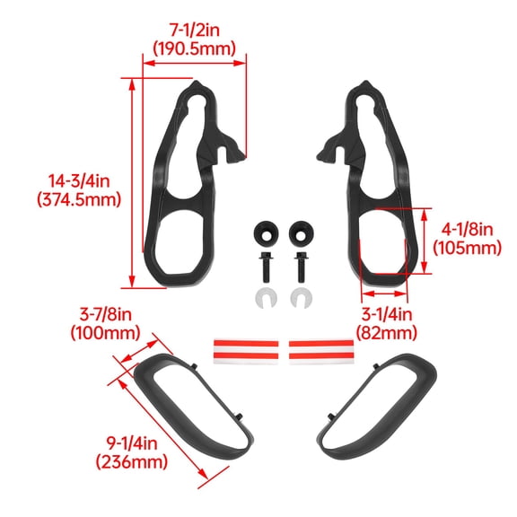 Heavy Duty Front Tow Hooks Left & Right W/Bezels For Ram 1500 DT 2019-2024 Black