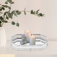 thumbnail image 6 of Unique Bargains Mirror Tray Rectangular Metal Perfume Tray Glass Candle Serving Tray, 6 of 7