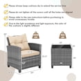 thumbnail image 3 of Costway 3PCS Patio Rattan Furniture Bistro Set Cushioned Sofas Side Table Armrest Mix Gray + Beige, 3 of 10
