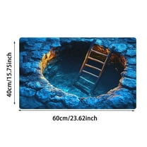 hulanddfd Optical Illusions Rug, 23.62x15.75in Absorsent Floor Mats with Bottomless Hole Cave Patterns for Home Entrance Living Room Indoor Outdoor Decor