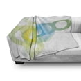 thumbnail image 3 of Abstract Soft Flannel Fleece Blanket, Modern and Cool Design with Big and Small Ombre Circles Artwork Print, Cozy Plush for Indoor and Outdoor Use, 50" x 70", Blue White and Yellow, by Ambesonne, 3 of 6