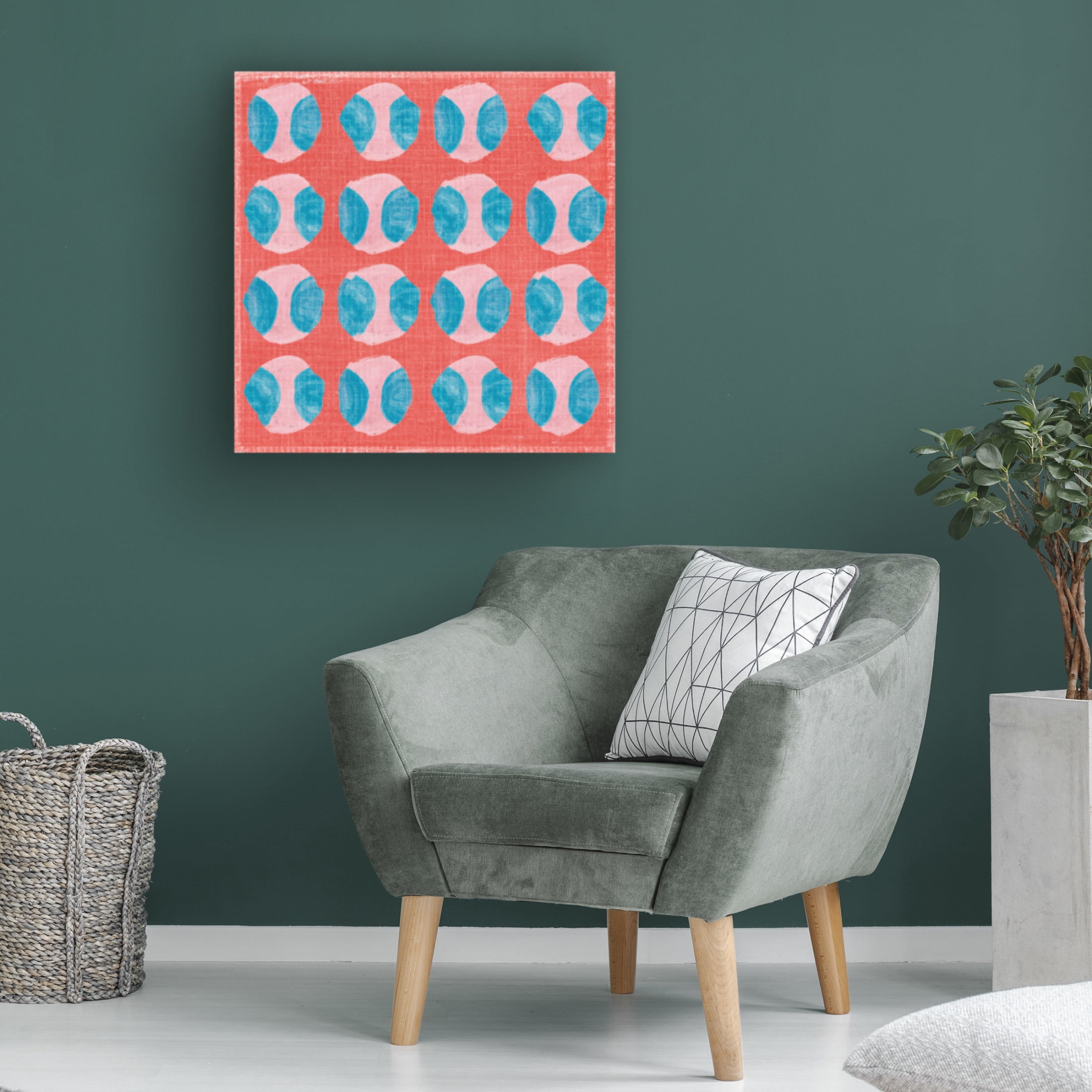 Canvas Wall Art - Melissa Wang 'Square and Circles II' Wall Art for Living Room, Bedroom, or Office Décor by Trademark Fine Art - 18 x 18 Inches