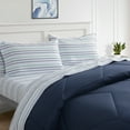 thumbnail image 3 of Bco Home 4 Piece Cooling Bedding Set Navy Twin/XL, 3 of 8