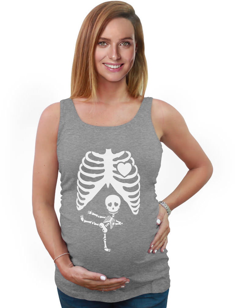 Not Maternity Halloween Pregnant Mother Skeleton Trick Or Treat FITTED T-Shirt