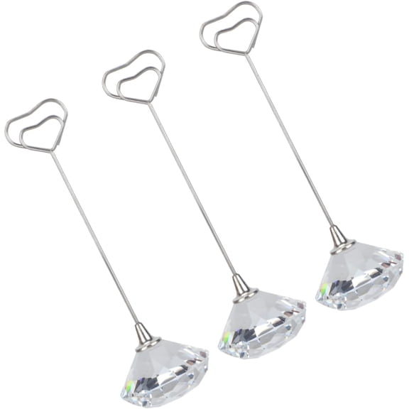 3pcs Wedding Table Numbers Acrylic Card Holder Table Number Card Holders Table Name Holder Crystal