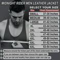 thumbnail image 5 of Men's Motorbike Leather Jacket Distress Zip Up Motorcycle Protection Jackets All Black-50, 5 of 8