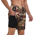 thumbnail image 2 of Balery Patriotic Deer Soldier Salute Bañador para hombre, shorts de playa de secado rápido con entrepierna y forro de compresión-X-Large, 2 of 6