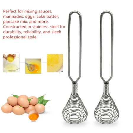 

QAZXD Kitchen Utensils Stainless Steel Rotating Hand Press Whisk Whip Mixer Beater Tools（Buy 2 Get 1 Free)