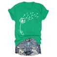 thumbnail image 2 of ZOHIUM Tops for Women T Shirts for Women Women's Cute Roundv Neck Sunflower Wildflower Flower Lovers Graphic Casual Printed Tee Tops Womens Summer Shirts （Green,L), 2 of 5