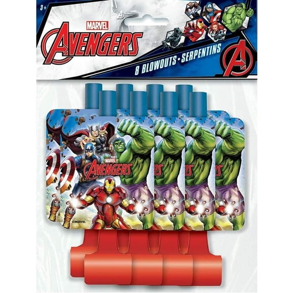 Unique Avengers Party Blowouts 5.88 x 2 Inches 8 Count