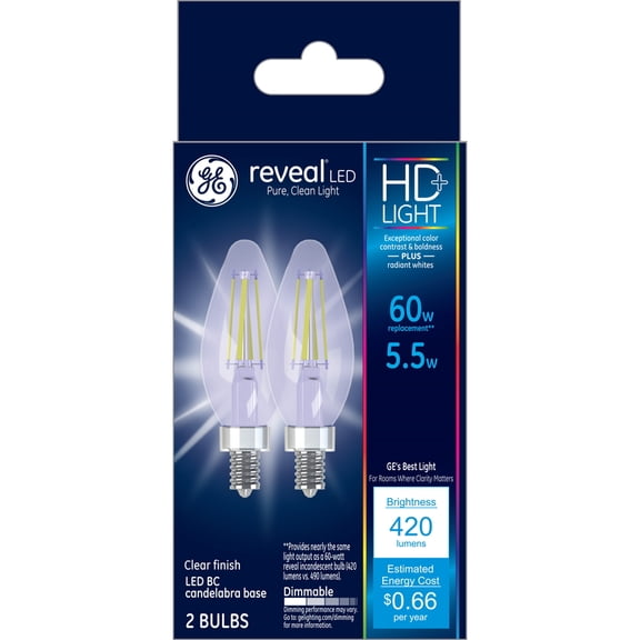 LED BC E12 CL 60W 2PK