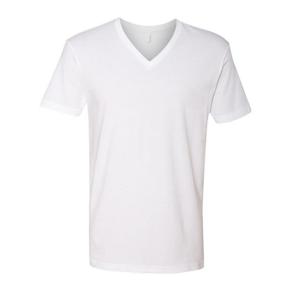 Unisex Cotton V-Neck T-Shirt , White , X-small